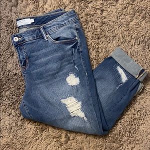 Torrid Distressed Boyfriend Crop Capri Jeans